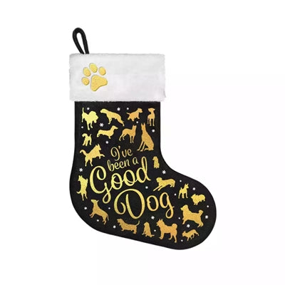 Beaucoup cadeaux chaussettes de Noël bon chien noir