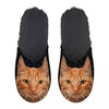 pantoufle orange chat noir