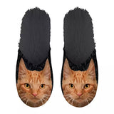 pantoufle orange chat noir - afbeelding 1