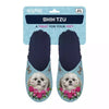 pantoufle Shih tzu bleu clair bleu foncé