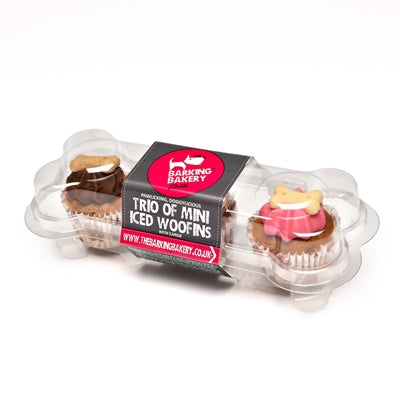 The Barking Bakery The Barking Bakery Mini Iced Woofins Vanilla and Carob Trio Assorti