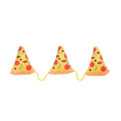 Fuzzyard Fuzzyard 3 Pizza Pièces sur corde avec la peluche de catnip