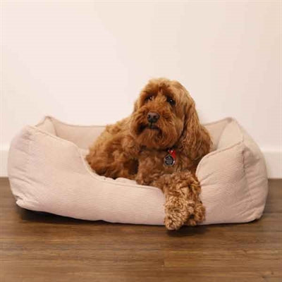 Rosewood Rosewood Dog Basket Cord Ribstof Beige