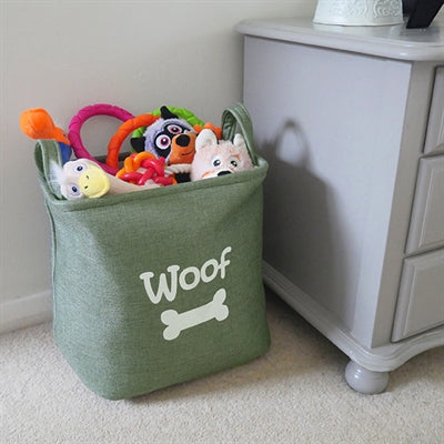 Panier de jouets en toile à palissandre Woof Forest Green