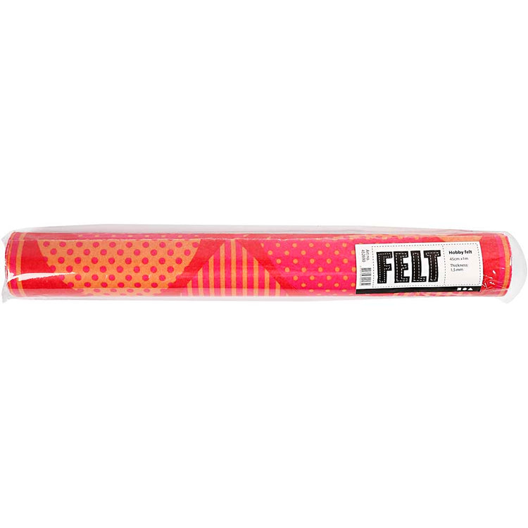 Creativ company feutre à motifs, l: 45 cm, épaisseur 1,5 mm, 180-200 g, orange, rouge, 1 m 1 rouleau
