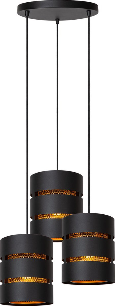 Lucide rosas - lampe suspendue - ø 43 cm - 3xe27 - noir