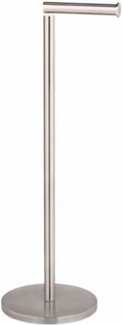 Wenko Porte-rouleau de papier toilette 2 en 1 en acier inoxydable mat - Porte-rouleau de rechange - Porte-papier toilette sur pied - Porte-rouleau de papier toilette sur pied