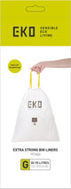 Eko - sacs poubelles type g 50-90 litres - 6 rouleaux x 10 sacs - blanc