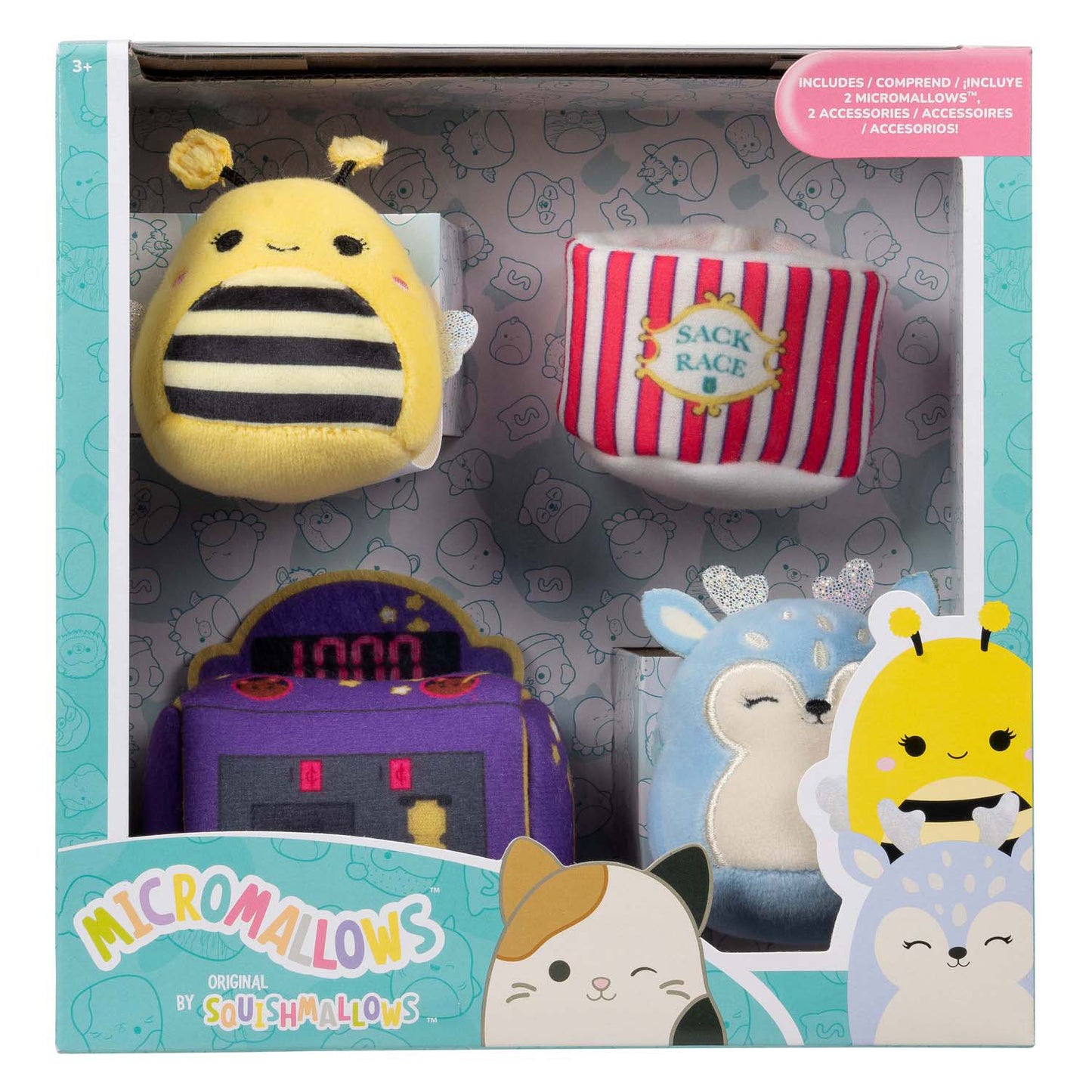 Squishmallows peluche micromallows en peluche - game on, 4 pcs.