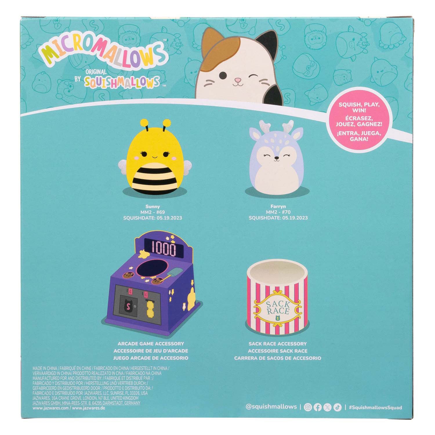 Squishmallows peluche micromallows en peluche - game on, 4 pcs.