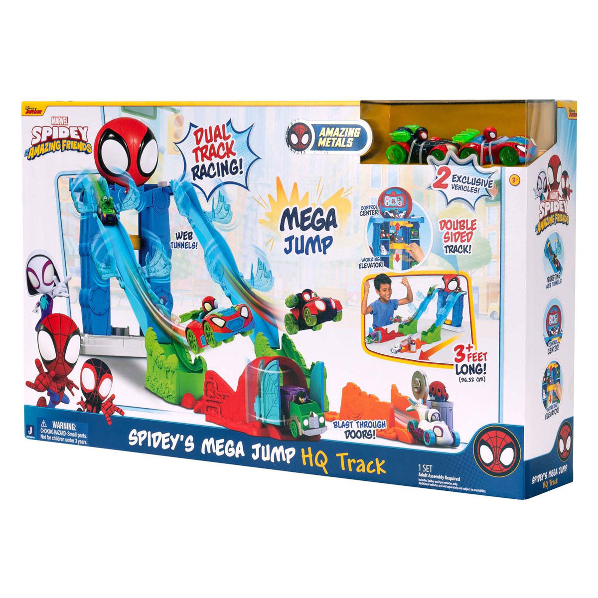 Piste de course du siège social de Jazwares Spidey Mega Jump