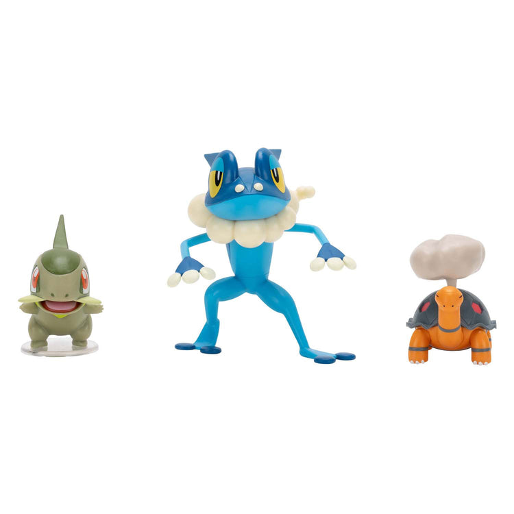 Figurine de combat Pokémon Jazwares - Axew, Frogadier Torkoal