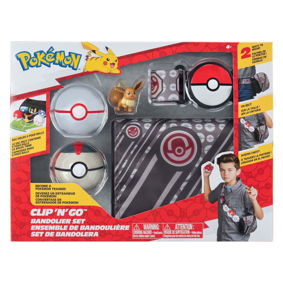 Jazwares Pokemon Bandolier Set Premier Ball Timer Ball avec sangle