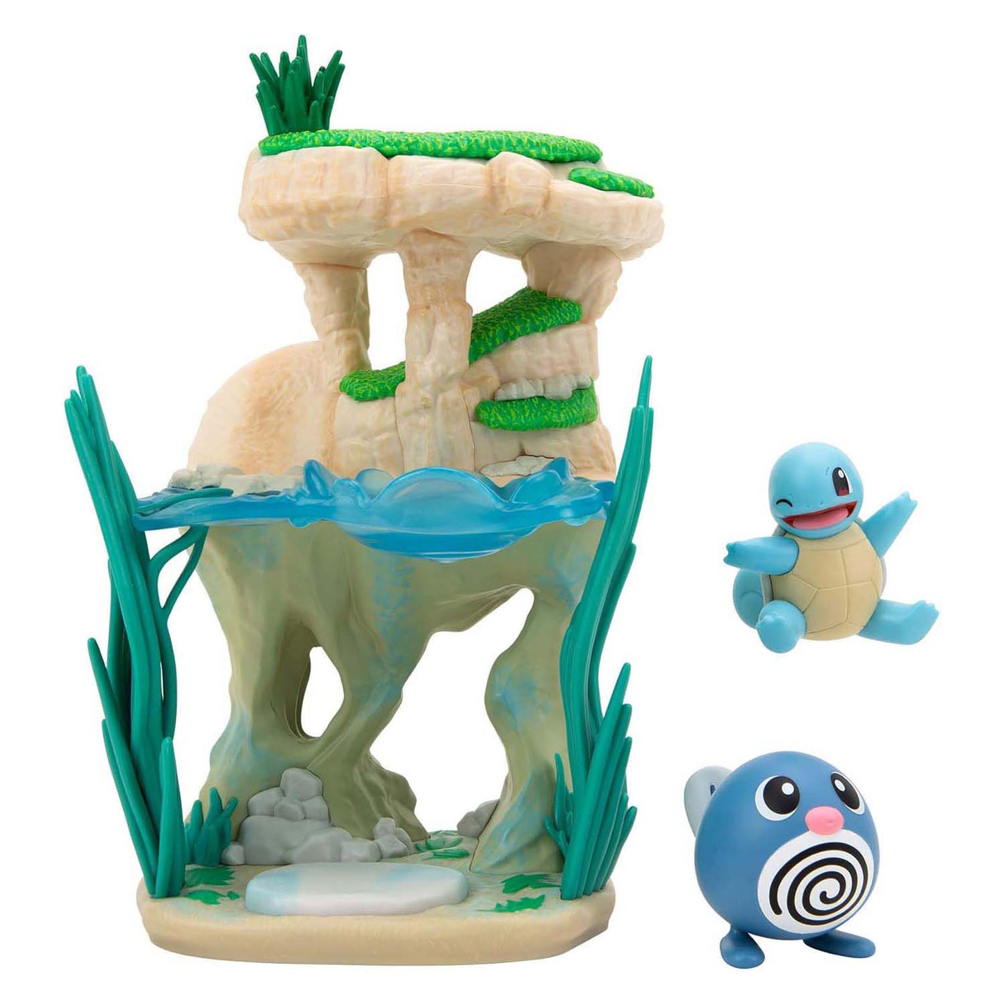 Ensemble de figurines d'environnement Pokémon Jazwares - Carapuce Poliwag
