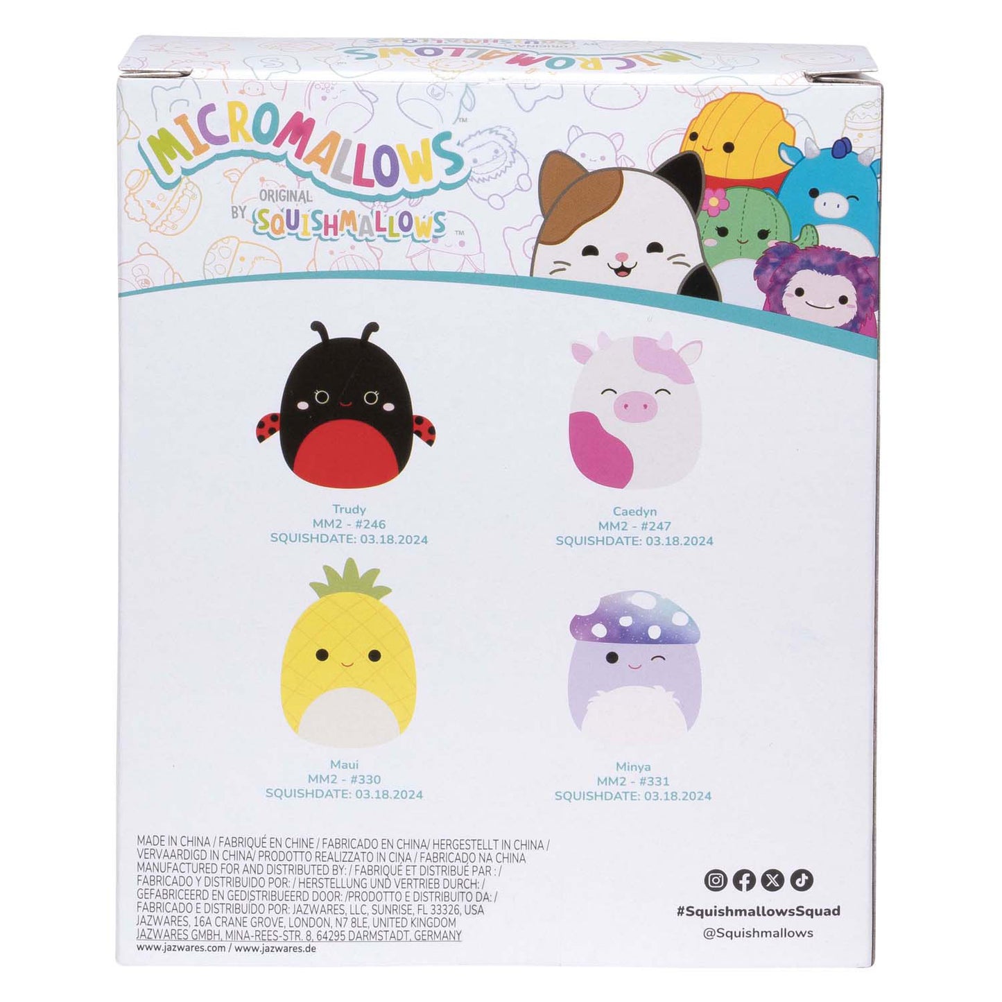 Micromallows en peluche 6,5 cm 4 pièces Set 3