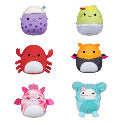 Squishmallows micromallows en peluche câlin - myrnam henley, carlos, anjara, joelle, poplina, 6-pack