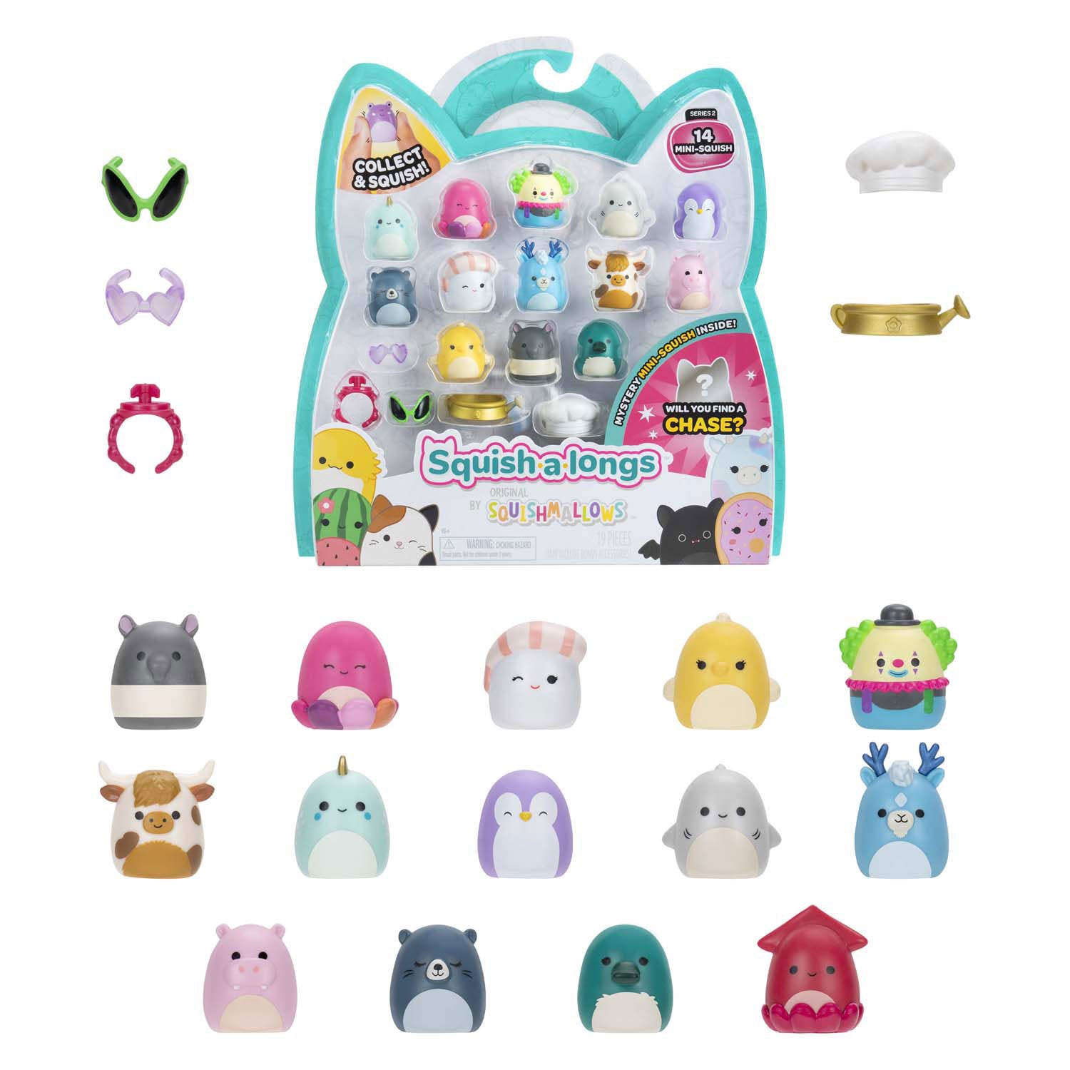 Squishmallows - figurines de jeu squish-a-longs, 14 pcs.