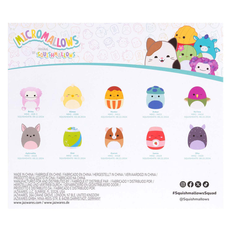 Jazwares squishmallows peluche peluche - micromallows automne - 10 pcs.