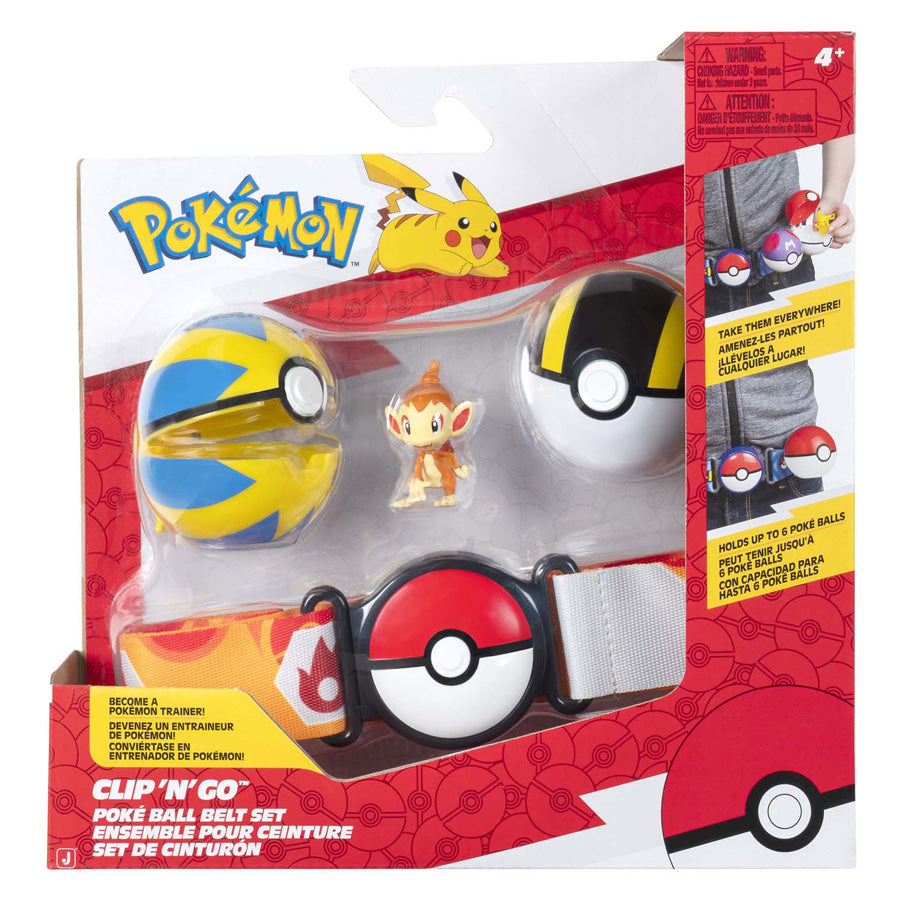 Jazwares Pokémon Clip 'n' Go avec sangle de jeu Chimchar Quick Ball