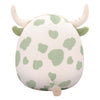 Peluche Jazwares Squishmallows - Celestino la vache des Highlands à pois vert sauge - 19 cm