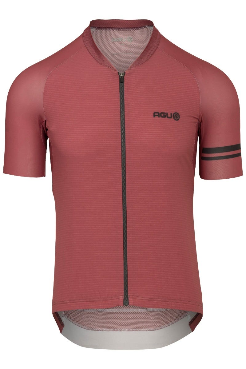 Chemise de cyclisme haute été performance homme rose marron