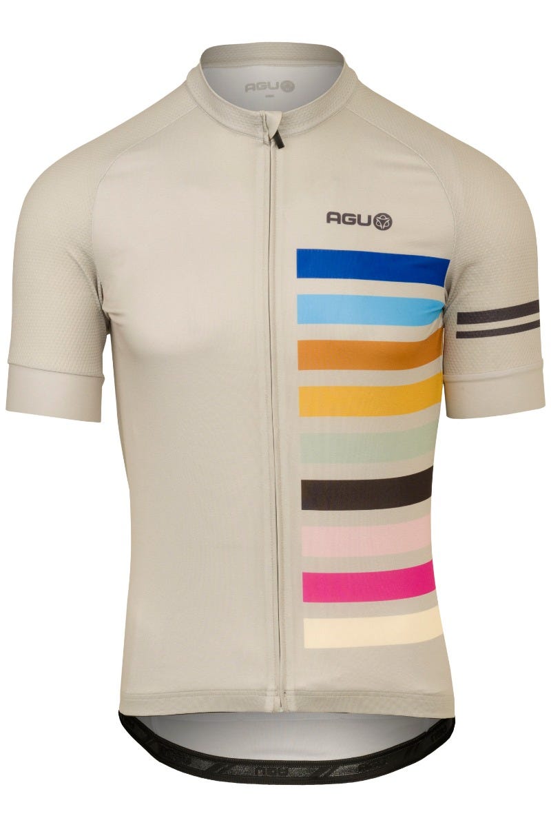Chemise de cyclisme arc-en-ciel essentiel hommes soutenus gris
