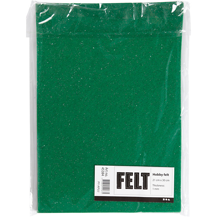 Feutre de loisir Creativ company, a4, feuille 210x297 mm, épaisseur 1,5-2 mm, vert, 10 feuilles 1 boîte