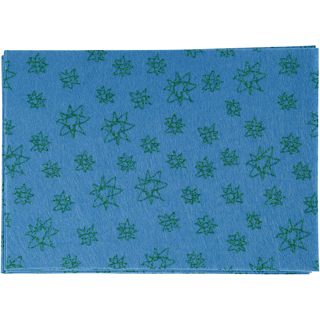 Feutre de loisir Creativ company, a4, feuille 210x297 mm, épaisseur 1,5-2 mm, bleu, 10 feuilles 1 boîte