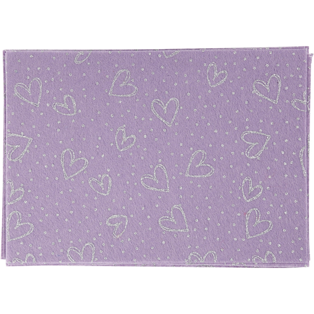 Feutre de loisir Creativ company, a4, feuille 210x297 mm, épaisseur 1,5-2 mm, violet, 10 feuilles 1 boîte