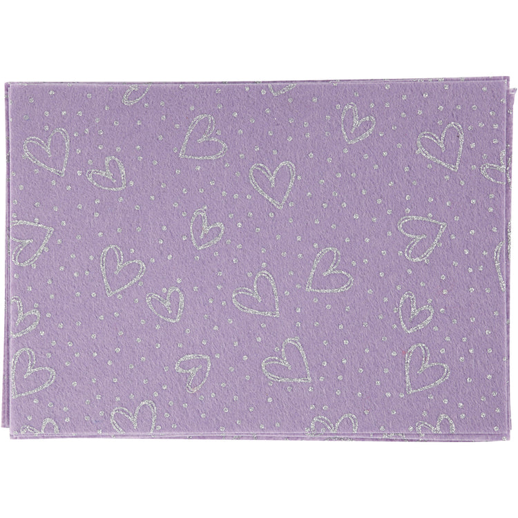 Feutre de loisir Creativ company, a4, feuille 210x297 mm, épaisseur 1,5-2 mm, violet, 10 feuilles 1 boîte