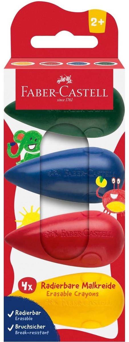 Crayons de cire Faber-castell - ampoule - 4 pièces sur blister carton - fc-120408