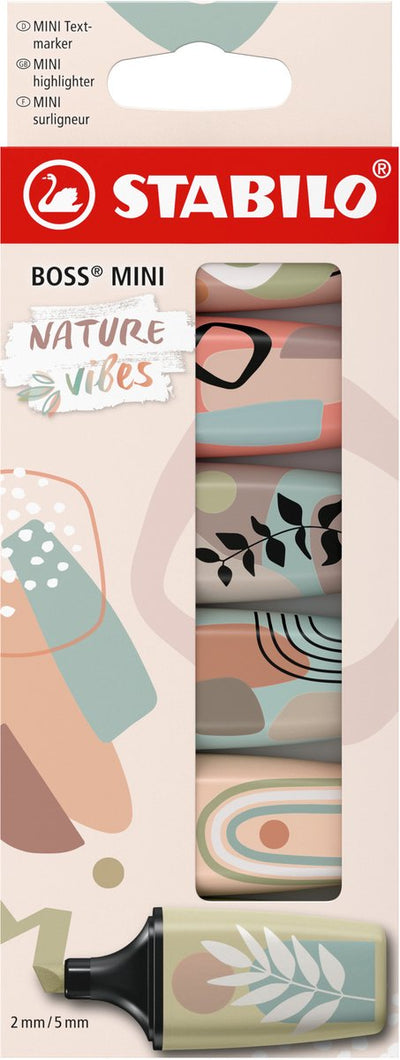 Stabilo boss mini - surligneur - naturevibes - étui de 6 couleurs