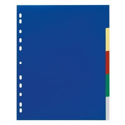 Onglets 6737 polypropylène a4 230x297mm bleu jaune rouge vert bleu 5 onglets