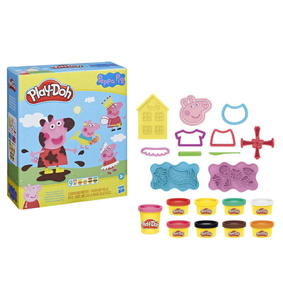 Play-doh peppa pig ensemble de jeu de coiffure - pâte à modeler - comprenant 9 pots