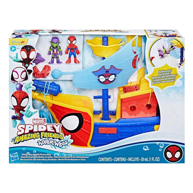 Toiles d'eau Spidey, bateau pirate avec bulles - incl. souffleur de bulles
