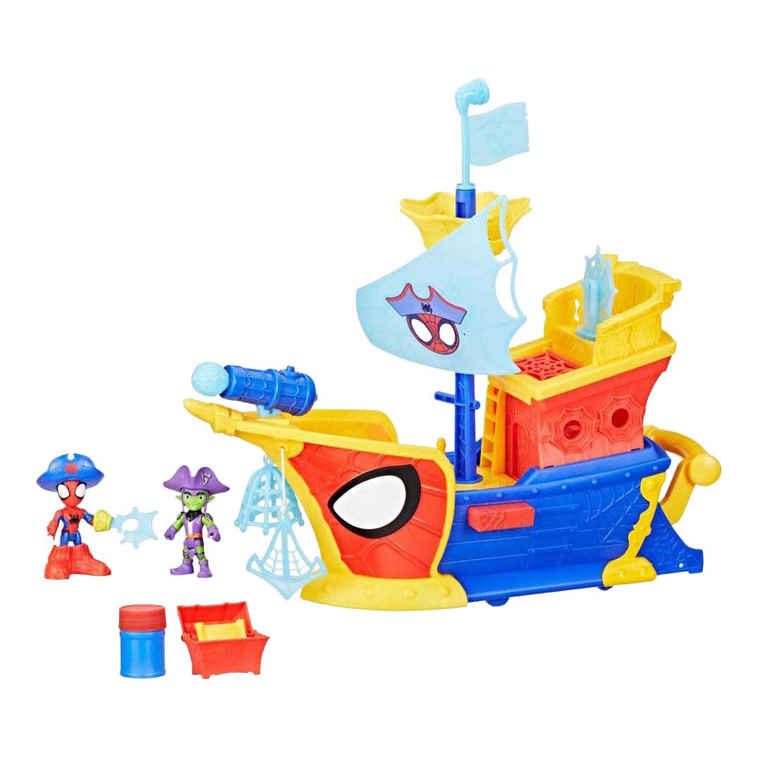 Toiles d'eau Spidey, bateau pirate avec bulles - incl. souffleur de bulles