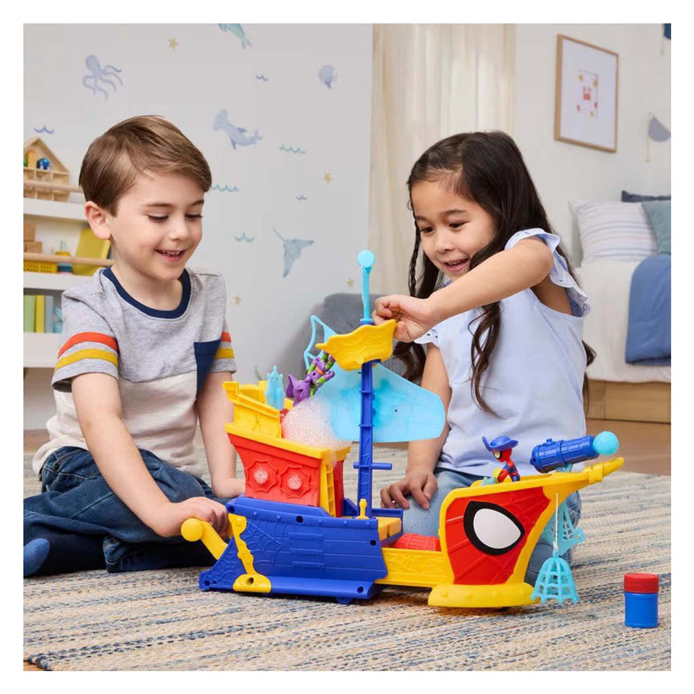 Toiles d'eau Spidey, bateau pirate avec bulles - incl. souffleur de bulles