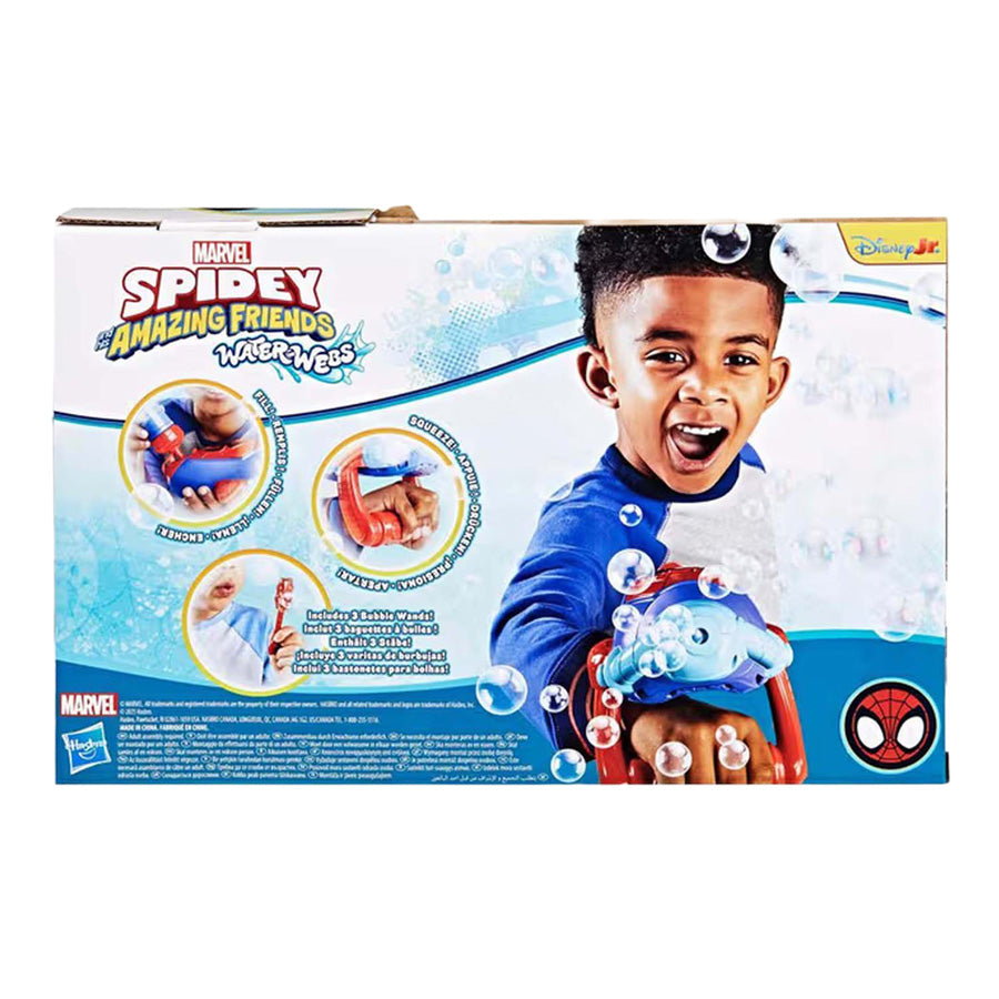Machine à bulles à toiles d'eau Hasbro Spidey - avec souffleur à bulles