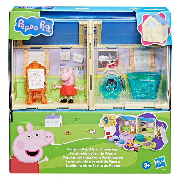 Hasbro Peppa Pig Playset poupée ouverte salle de jeux école classe fantaisie.