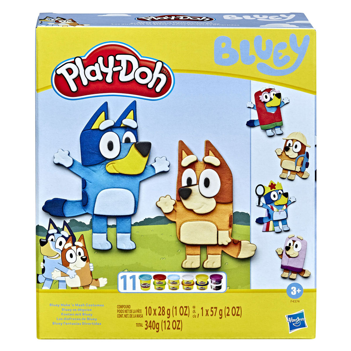 Play-doh bluey ensemble d'habillage - 11 pots en argile