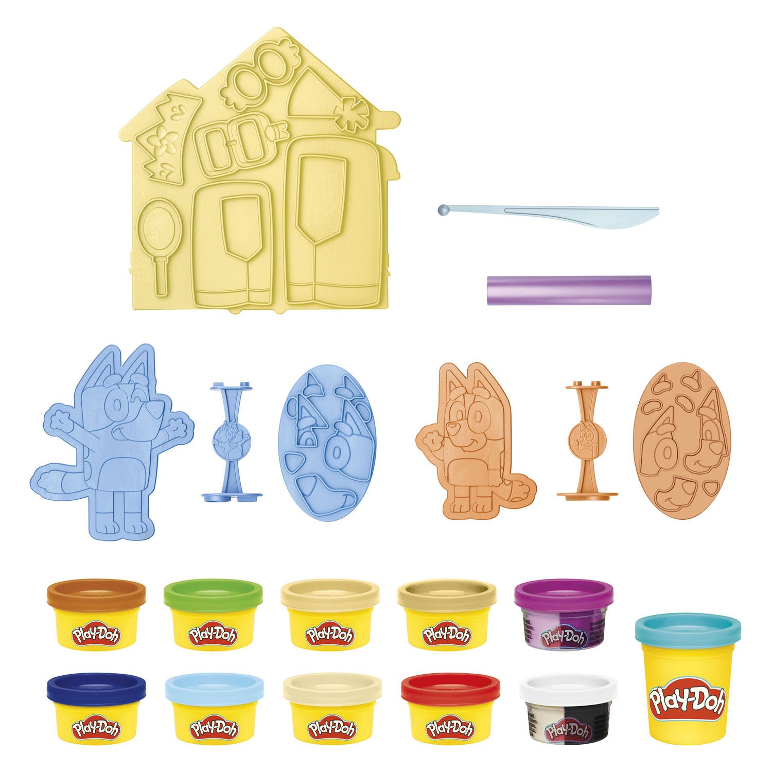 Play-doh bluey ensemble d'habillage - 11 pots en argile