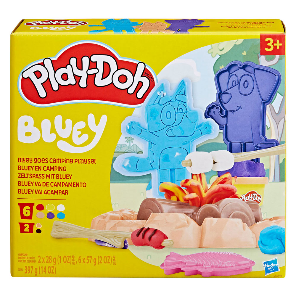 Play-doh bluey va camping ensemble de jeu - 6 pots en argile