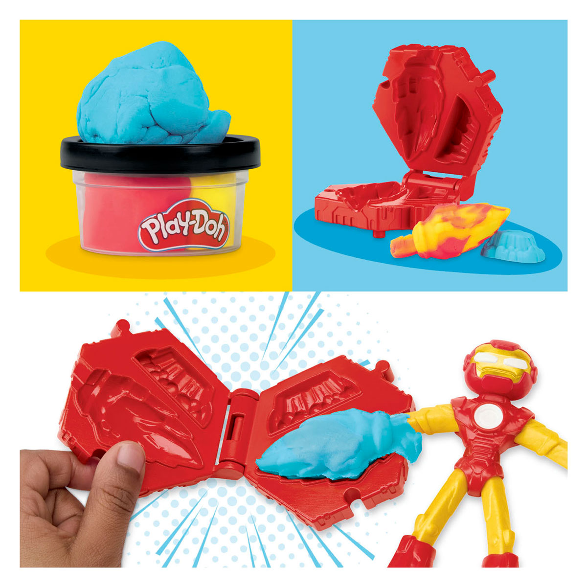 Play-doh Marvel Iron Man Blast Launcher - 2 pots en argile
