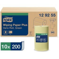 Papier de nettoyage tork w5 vario roll 2 couches vert
