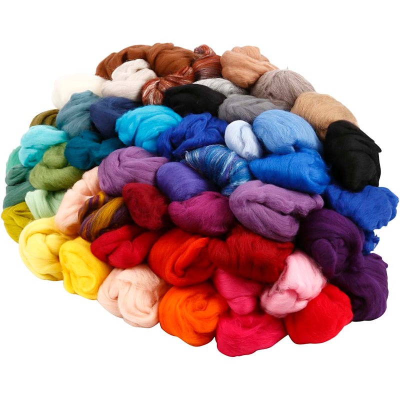 Laine mérinos Creativ company, épaisseur 21 my, le contenu peut varier, différentes couleurs, 20x20 gr 1 boîte