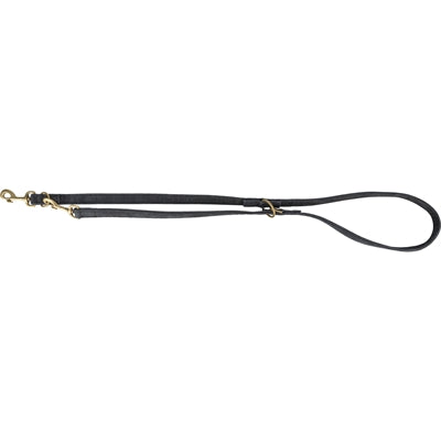 Leash Trixie Dog Leash en cuir réglable en cuir noir