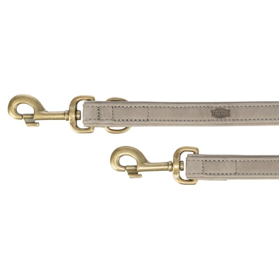 Lee Trixie Dog Leash en cuir réglable pur gris clair