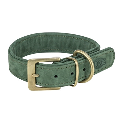Chien de collier trixie pur cuir saliegroen