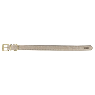 Chien de collier trixie gris clair en cuir pur