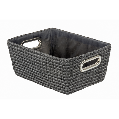 Wenko 1064950 - panier de rangement chromo noir | 2 pièces